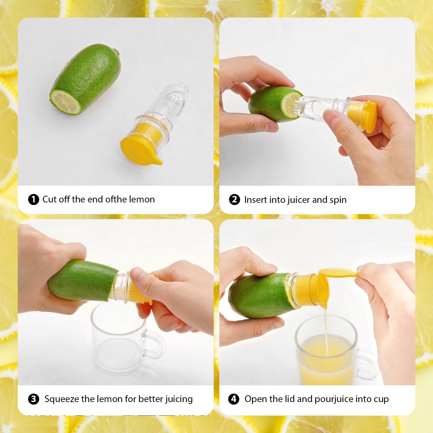 2-Pack Lemon Squeezer, Lemon Juicer Hand Tool - Yellow and Green