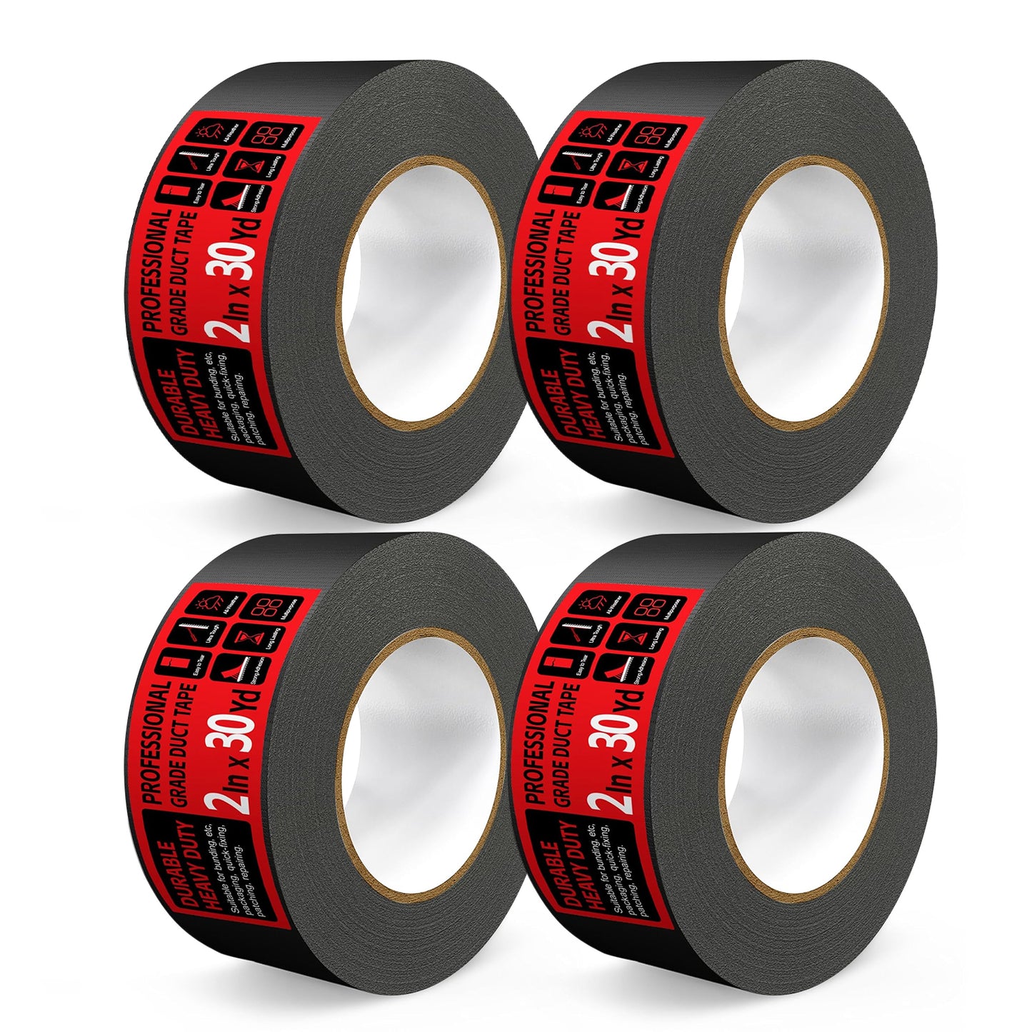 Black Duct Tape Heavy Duty, Multi-Use Duct Tapes for Packaging, Binding, Material Handling