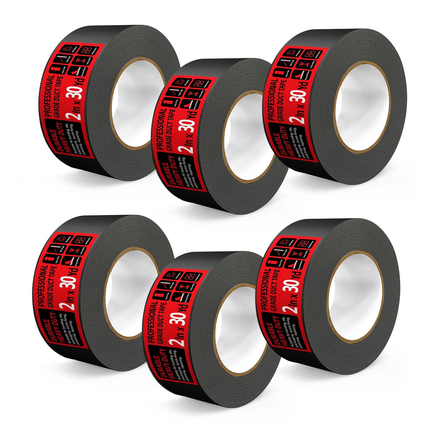 Black Duct Tape Heavy Duty, Multi-Use Duct Tapes for Packaging, Binding, Material Handling