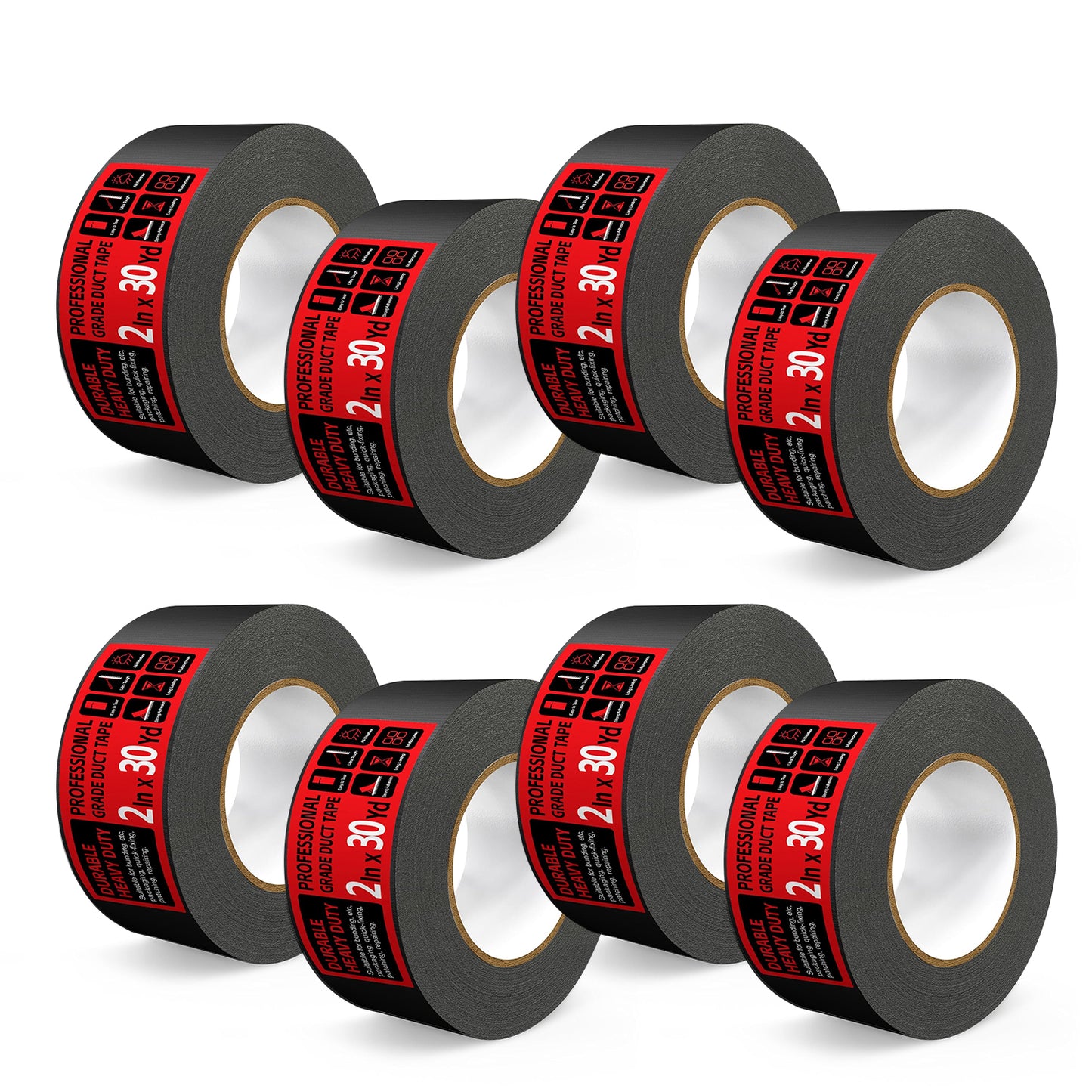 Black Duct Tape Heavy Duty, Multi-Use Duct Tapes for Packaging, Binding, Material Handling