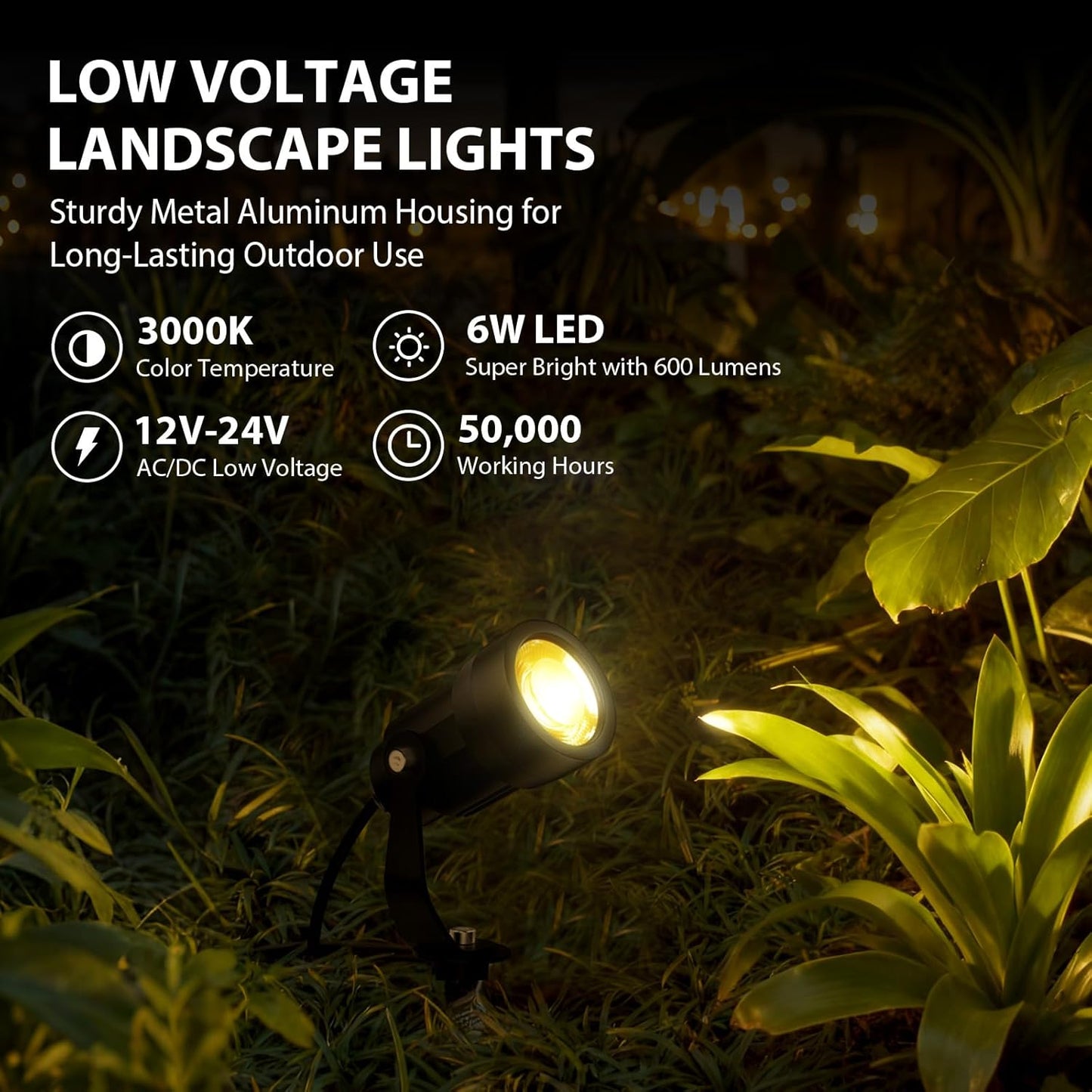 All-in-One Landscape Lighting Kit, 12 Lights+65W Transformer+100ft Wire+Waterproof Connectors