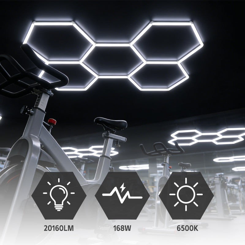 360LED Hexagon Lights 6000K Crystal White, 100-240V Plug and Play, 5 Grids - 360LEDH6KX5