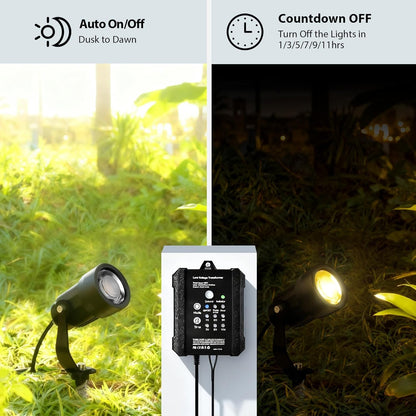 All-in-One Landscape Lighting Kit, 12 Lights+65W Transformer+100ft Wire+Waterproof Connectors