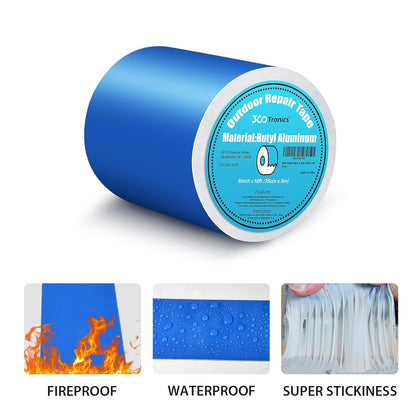 FDS Blue Butyl Tape for Patch Leak RV Roof Repair - 6x16ft