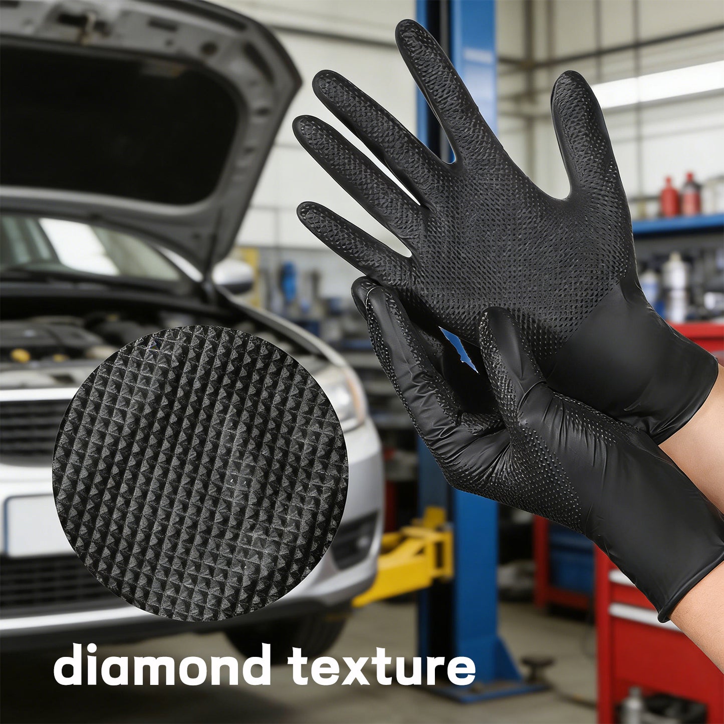 FDS Nitrile Gloves for Auto Repair Mechanics Food Process, FDSSTBXLX100