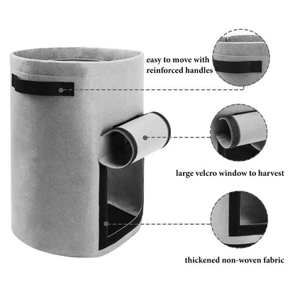 5pcs of FDS Grow Bags Green 10 Gallon, Heavy Duty Thickened Fabric Pots with Handles & Open Window
