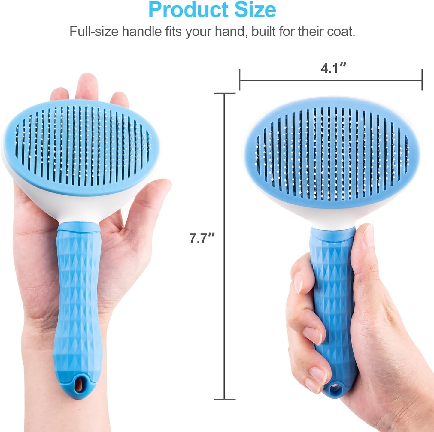 Self Cleaning Slicker Brush, Dog Cat Bunny Pet Grooming Shedding Brush