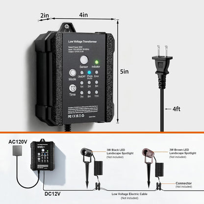 65W Transformer for Low voltage Landscape Lighting, 120VAC to 12VDC Transformer