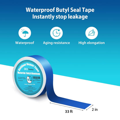 FDS Blue Butyl Tape for RV Roof Repair and Metal Building Repairs