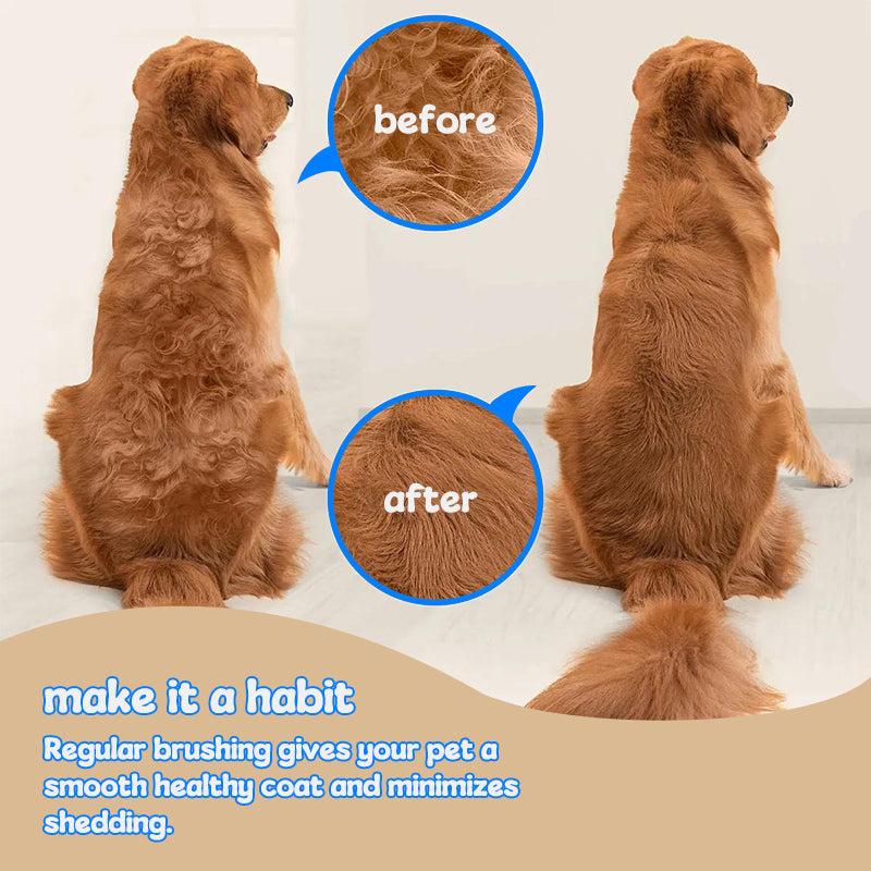 Pet Grooming Rake - Double-Sided Deshedding De matting Tool, Undercoat Rake for Dogs & Cats