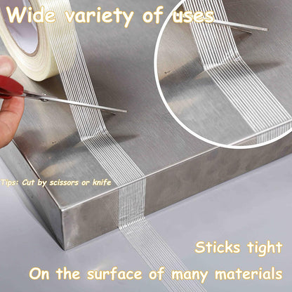 3-Pack Heavy Duty Filament Strapping Tapes for Heavy Packages - 1in x 60yd