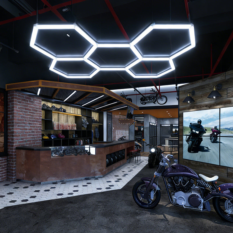 360LED Hexagon Lights 6000K Crystal White, 100-240V Plug and Play, 5 Grids - 360LEDH6KX5
