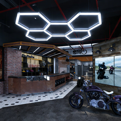 360LED Hexagon Lights 6000K Crystal White, 100-240V Plug and Play, 5 Grids - 360LEDH6KX5