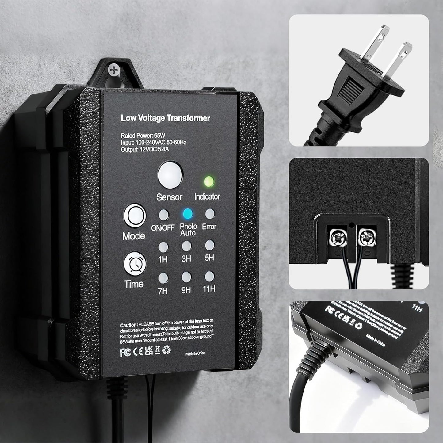 65W Transformer for Low voltage Landscape Lighting, 120VAC to 12VDC Transformer