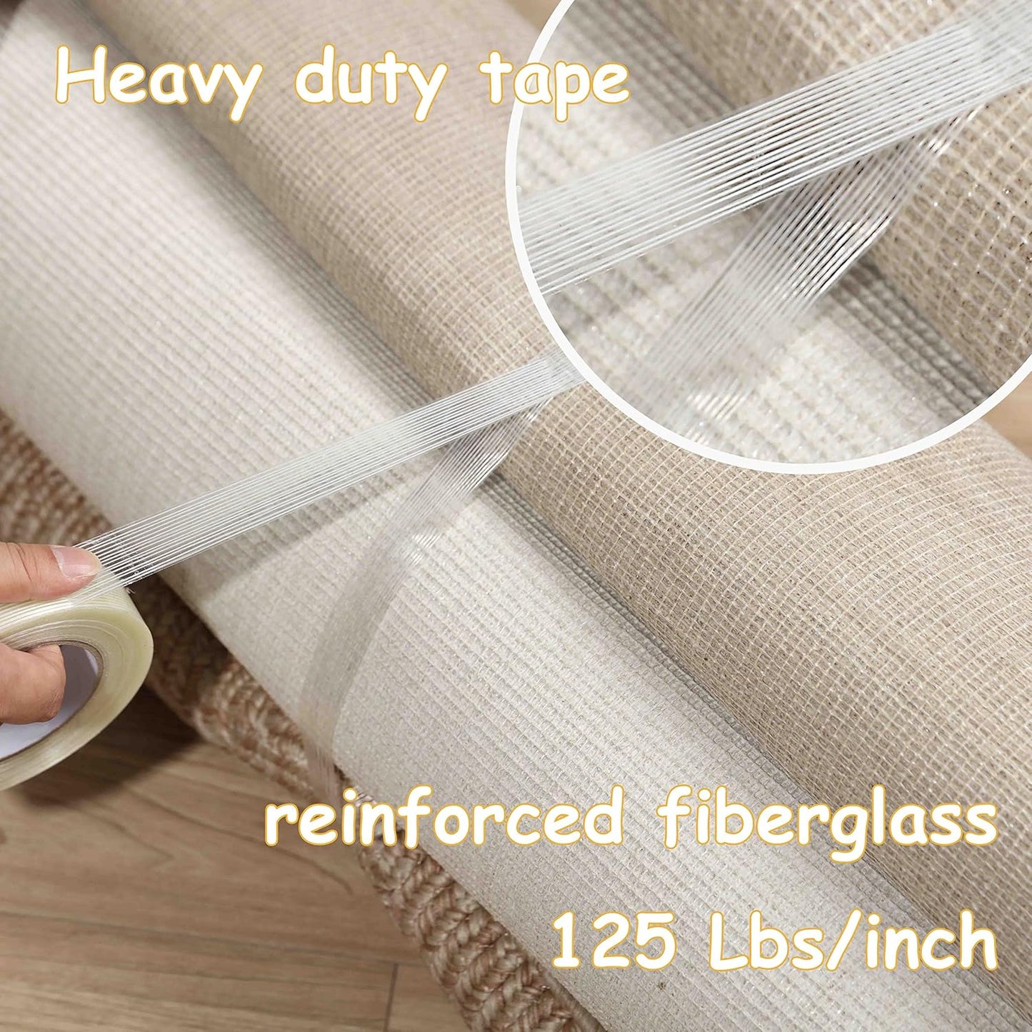 3-Pack Heavy Duty Filament Strapping Tapes for Heavy Packages - 1in x 60yd