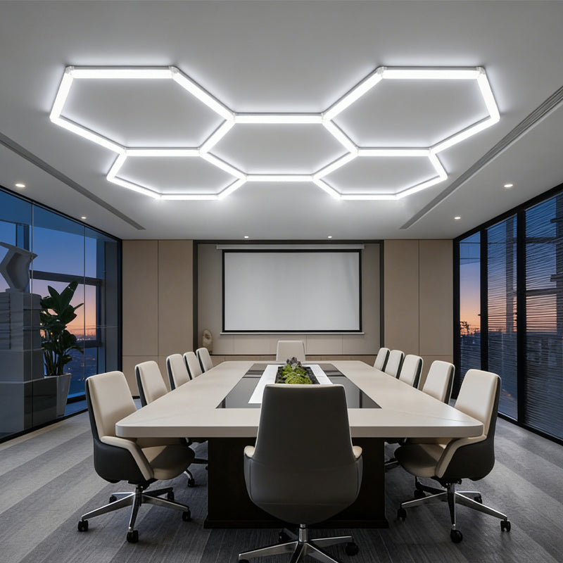 360LED Hexagon Lights 6000K Crystal White, 100-240V Plug and Play, 5 Grids - 360LEDH6KX5