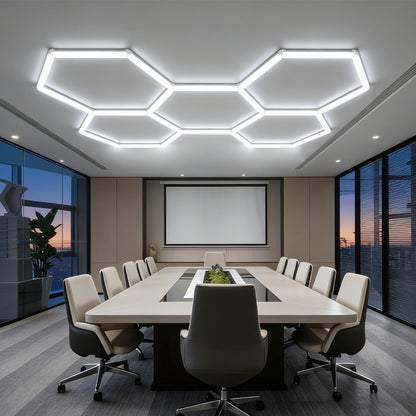 360LED Hexagon Lights 6000K Crystal White, 100-240V Plug and Play, 5 Grids - 360LEDH6KX5