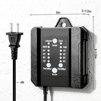 100W Low Voltage Landscape Transformer Timer Photocell Sensor, 120VAC to 12VDC