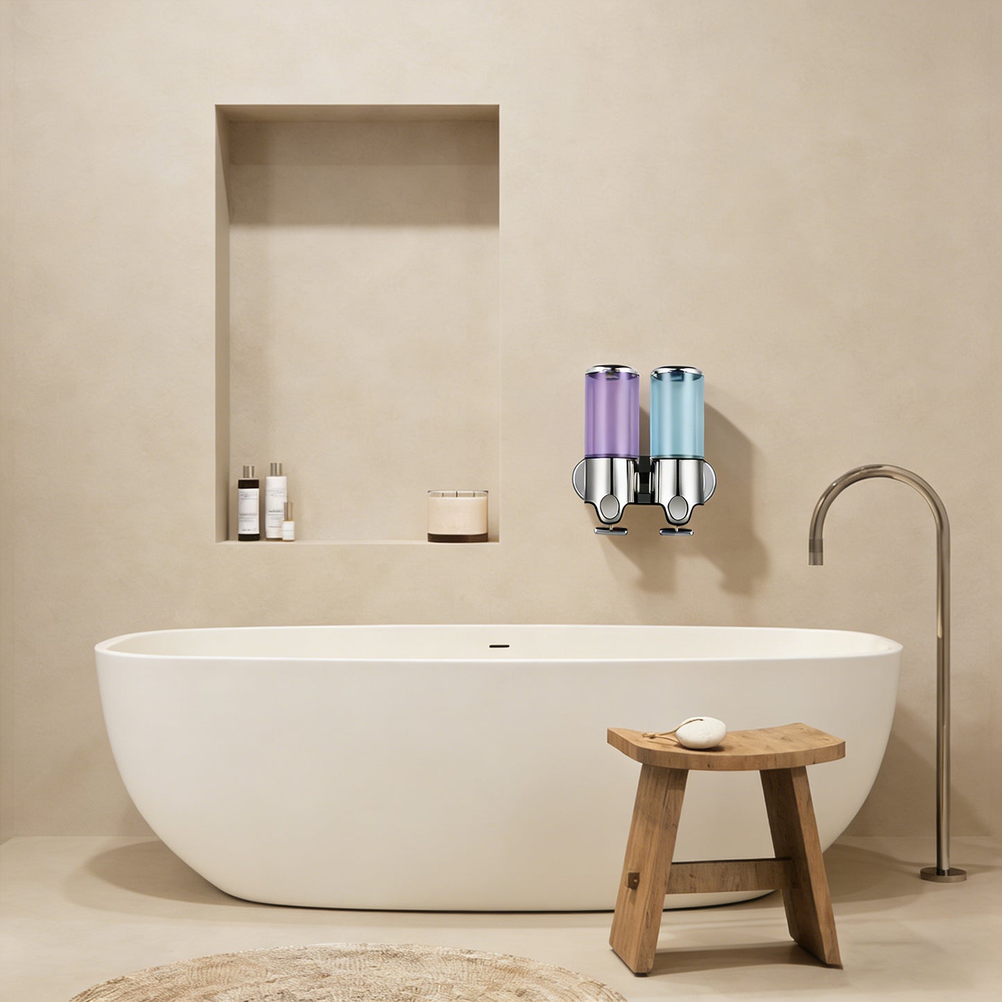 Soap Lotion Dispenser - Double Head Clear Bottles