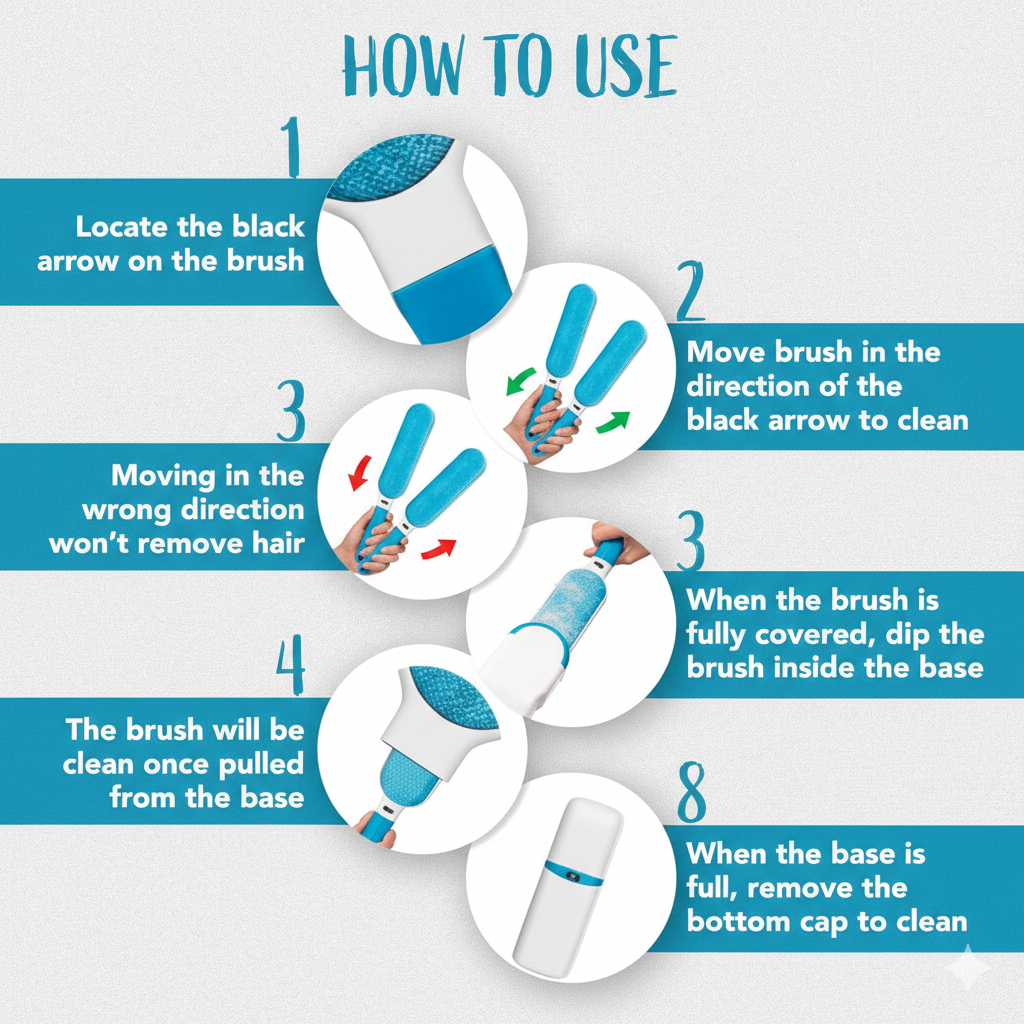 Lint Remover Brush, Removes Lint from Clothing, Couch, Furniture, Bedding and Car - Blue