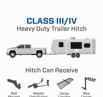 2 Inch Trailer Hitch for Jeep Wrangler JK JKU (2007-2018 Models) Class 3 III