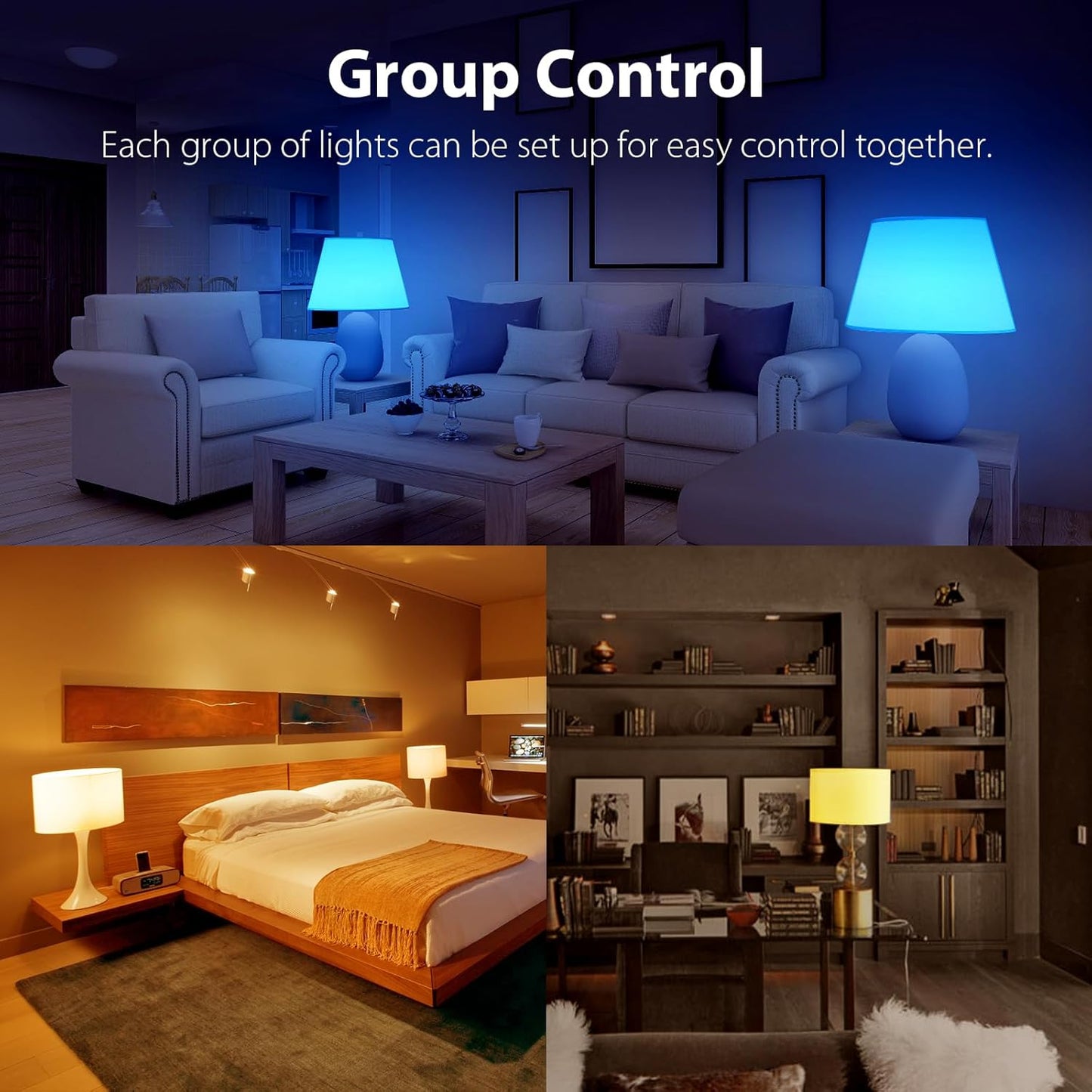 60W Replace A19 LED Bulb Edison Base, Smart Home Lighting, 4-Pack