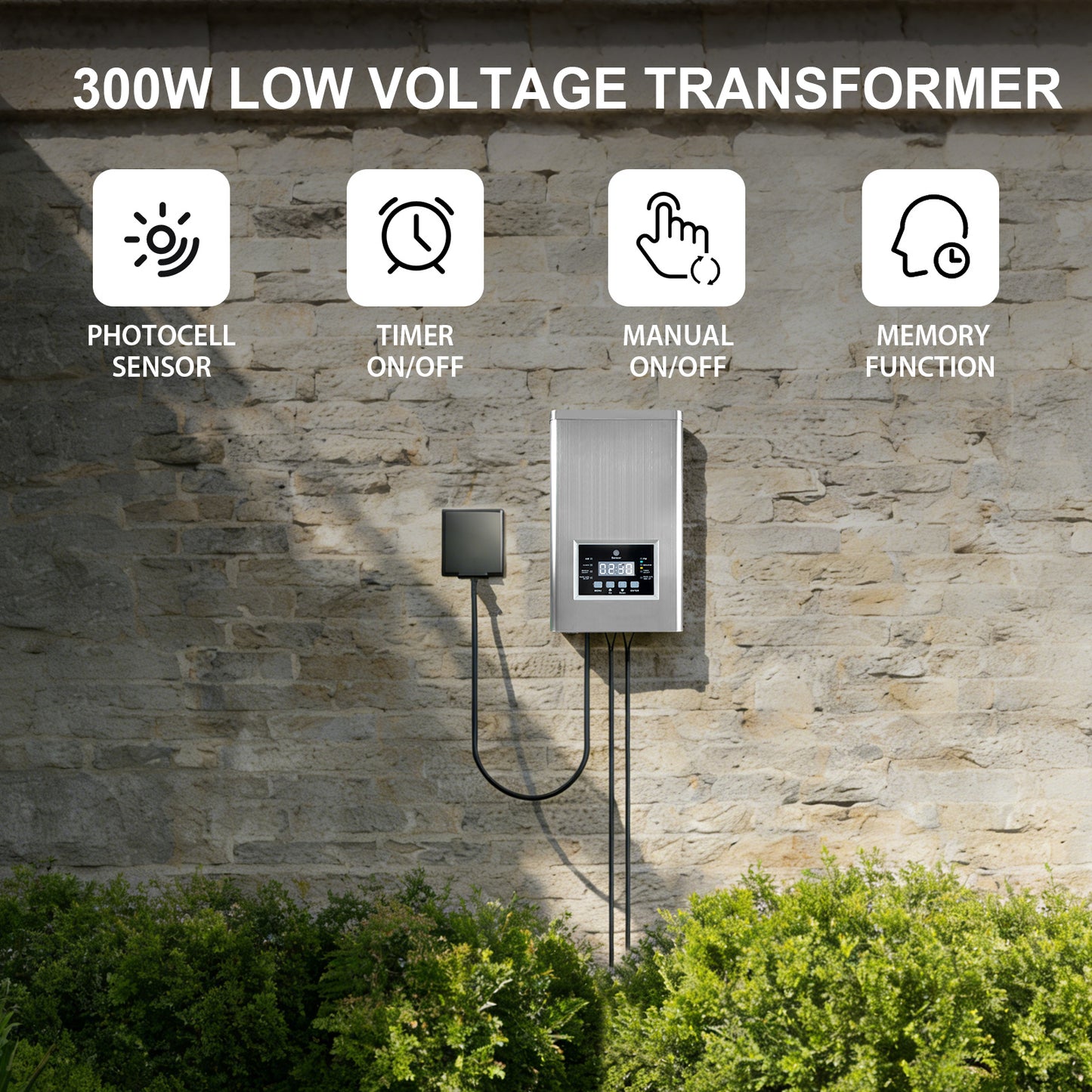 ATCD 300W Low Voltage Landscape Lighting Transformer, 120V to 12V/15V - PS300WSS