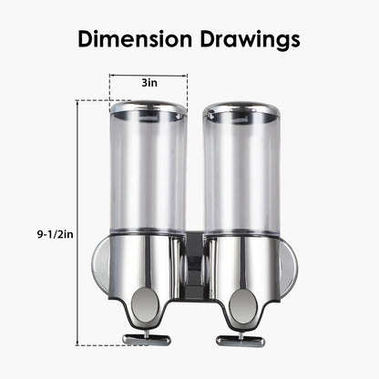 Soap Lotion Dispenser - Double Head Clear Bottles