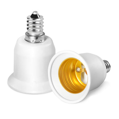 2-Pack E12 to E26 Adapter, E12 Light Socket to Medium Base