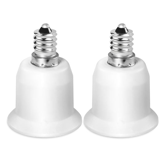 2-Pack E12 to E26 Adapter, E12 Light Socket to Medium Base