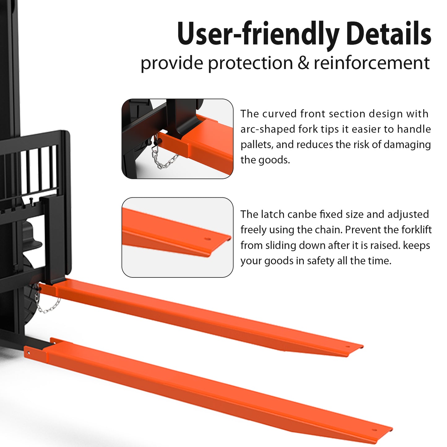 2 Packs of 70 inch forklift fork extensions - extra thick metal version