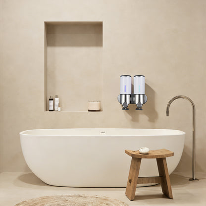 Shampoo Dispenser - Double Head Milky Bottles