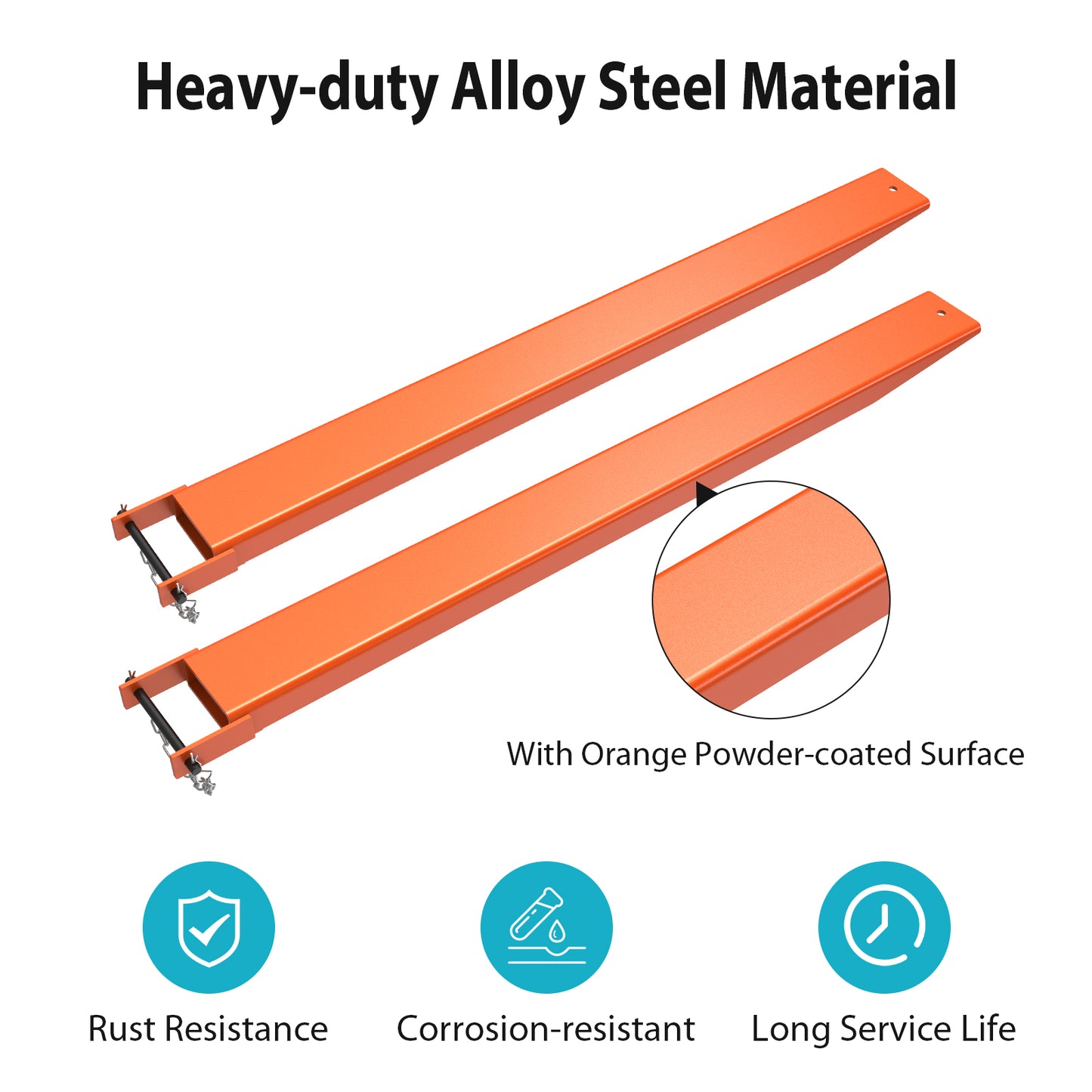 2 Packs of 70 inch forklift fork extensions - extra thick metal version