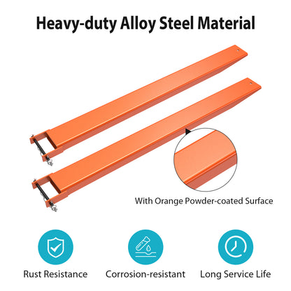 2 Packs of 70 inch forklift fork extensions - extra thick metal version