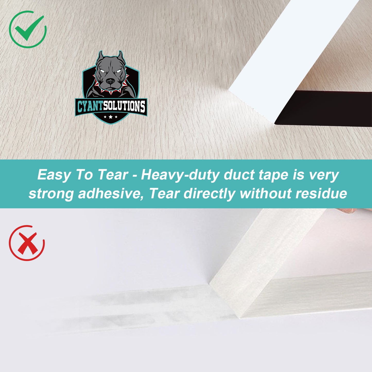 Black Duct Tape Heavy Duty, Multi-Use Duct Tapes for Packaging, Binding, Material Handling