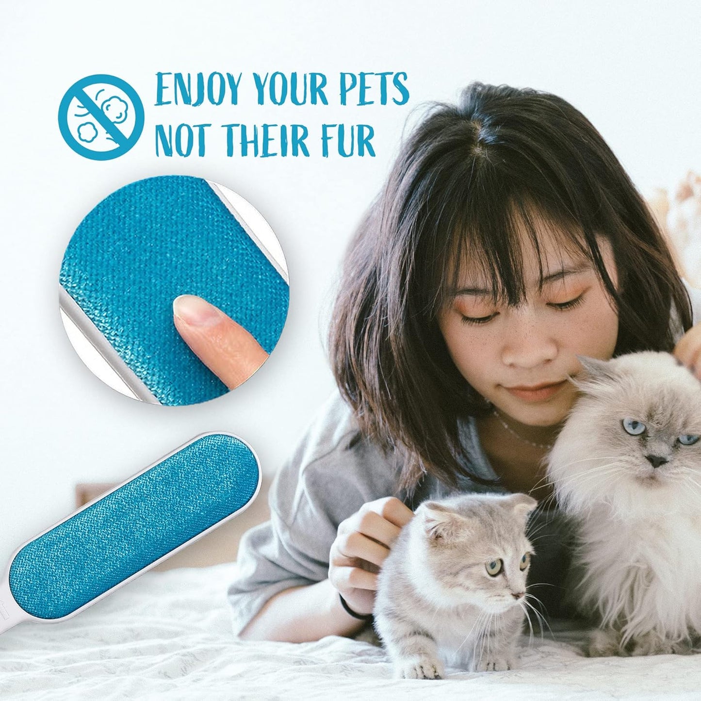 Lint Remover Brush, Removes Lint from Clothing, Couch, Furniture, Bedding and Car - Blue