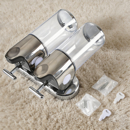 Soap Lotion Dispenser - Double Head Clear Bottles