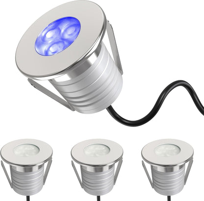 Swimming Pool Lights, 3W Dimmable IP68 LED Underwater Light, 12V-24V DC, LSSD-3W-BLUE-4P