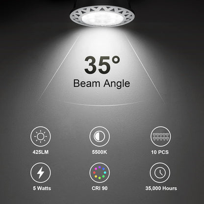 ATCD 5W MR16 LED Bulbs, 12V 3000K Warm White CCT - 6 Pack