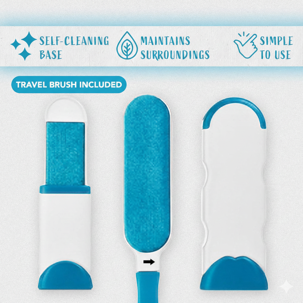 Lint Remover Brush, Removes Lint from Clothing, Couch, Furniture, Bedding and Car - Blue