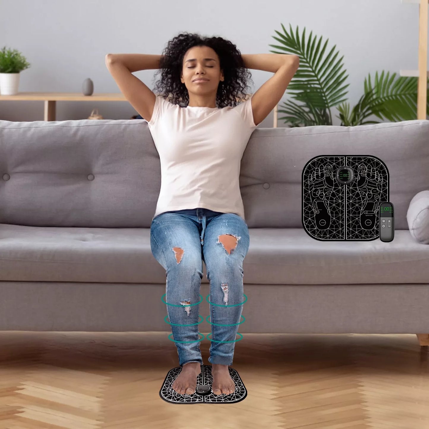 EMS Foot Mat - Chargeable and with Hand Remote Controller